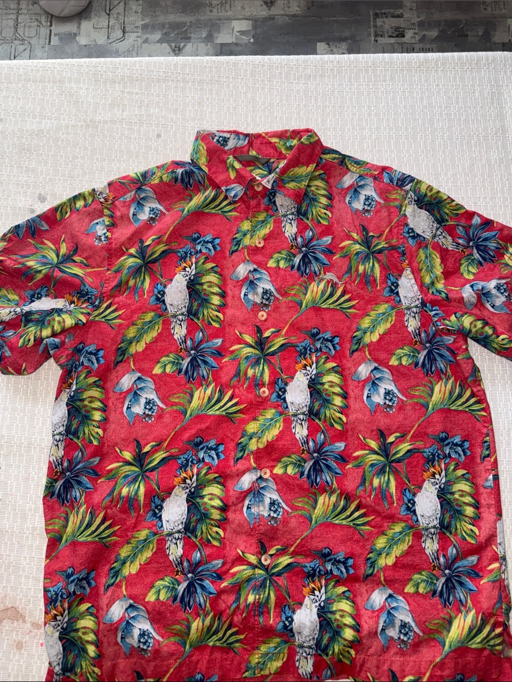 Men's Red Tropical Parrot Hawaiian Shirt